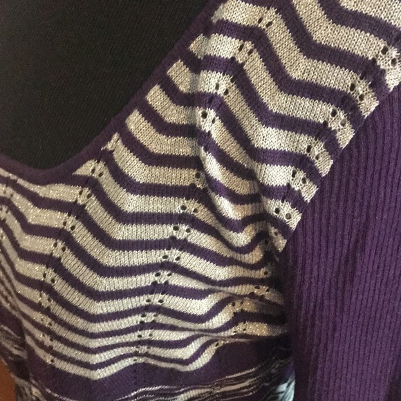 Vintage Dots Purple Shimmer Sweater Medium - Picture 2 of 7